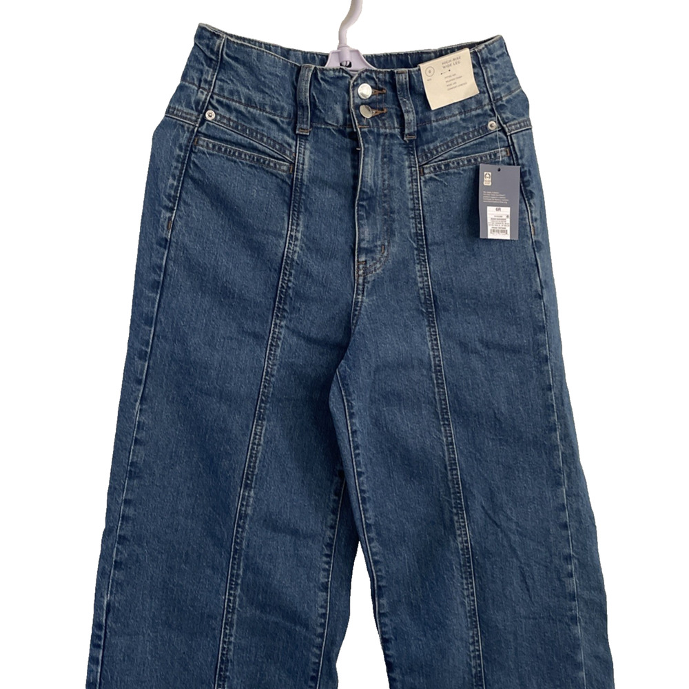 High Rise Wide Leg Dark Hippie Jeans Sz 6 NWT Dark Wash Universal Thread